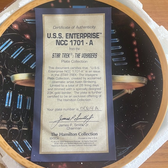 Star Trek Movie Plates USS Enterprise NCC-1701A NCC1701A - Picture 7 of 9